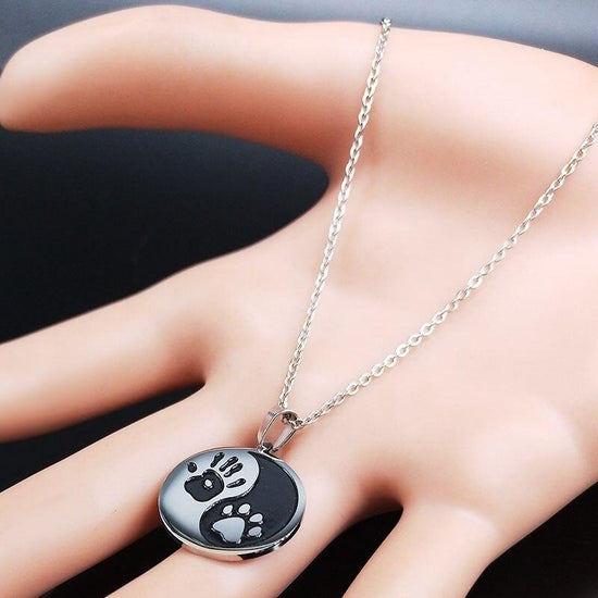 dog paw necklace with picture inside