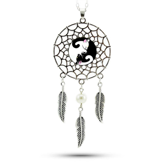 black cat dream catcher