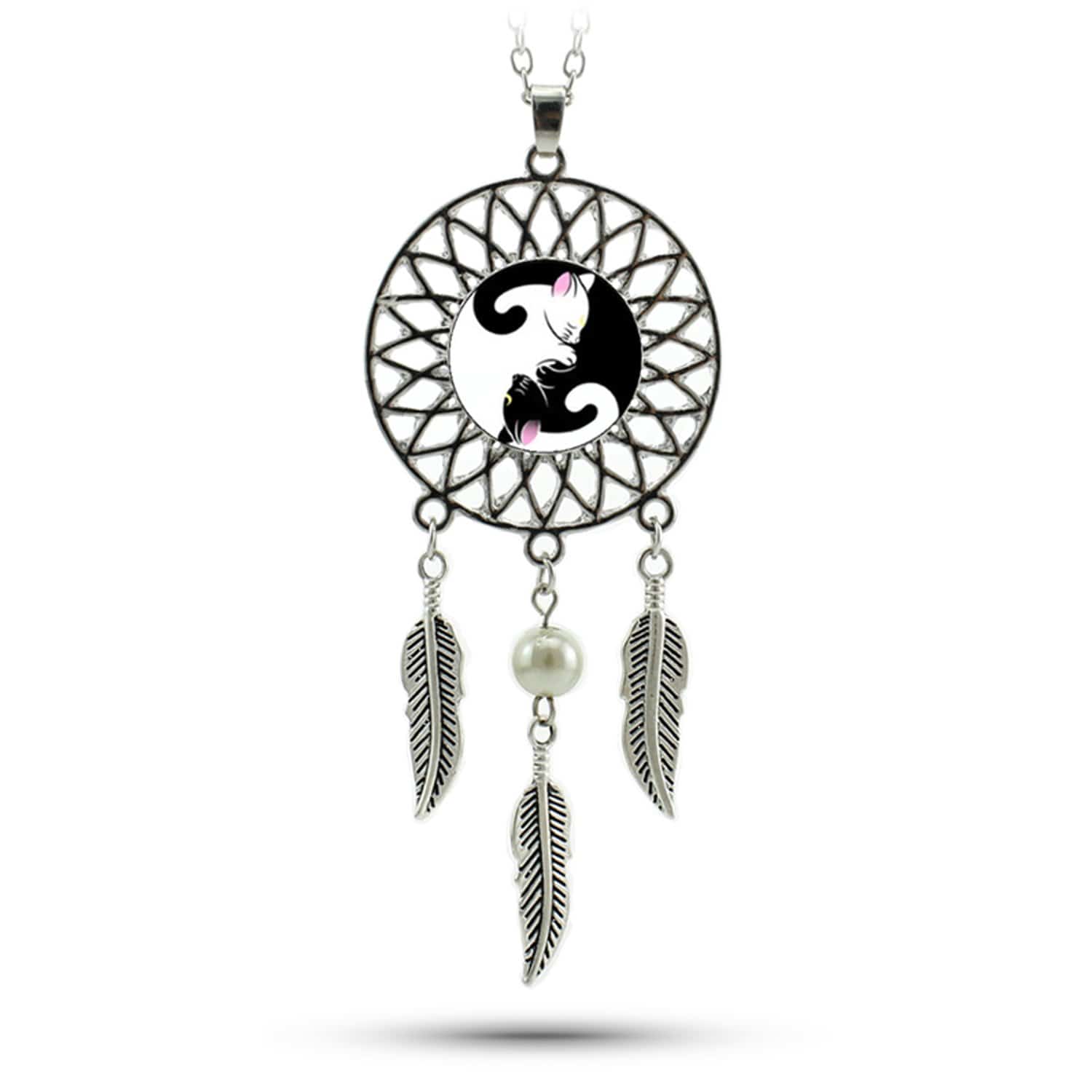 cat dream catcher yin yang