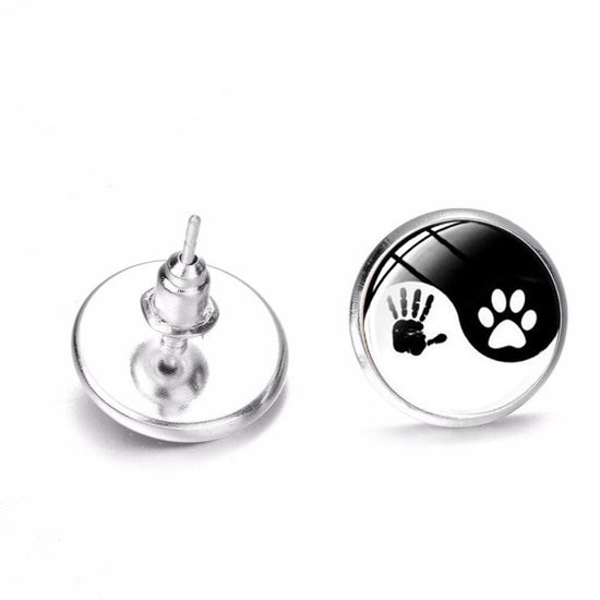 yin yang earrings animal