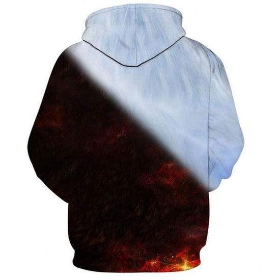 fire and ice wolf hoodie