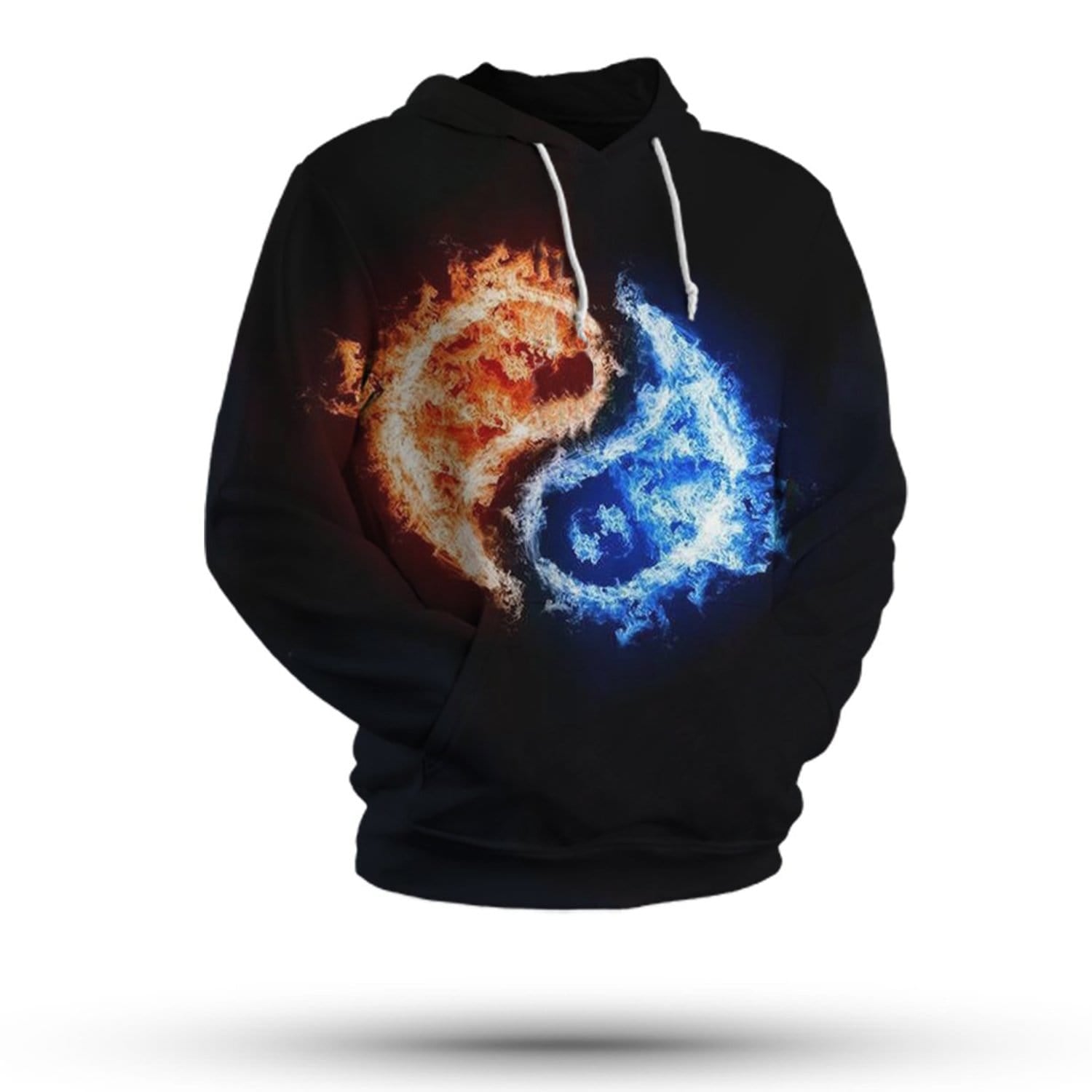 Yin yang hoodie fire