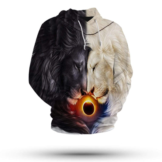 yin yang lion hoodie