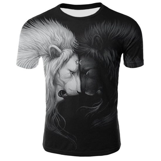 yin yang T Shirt lion