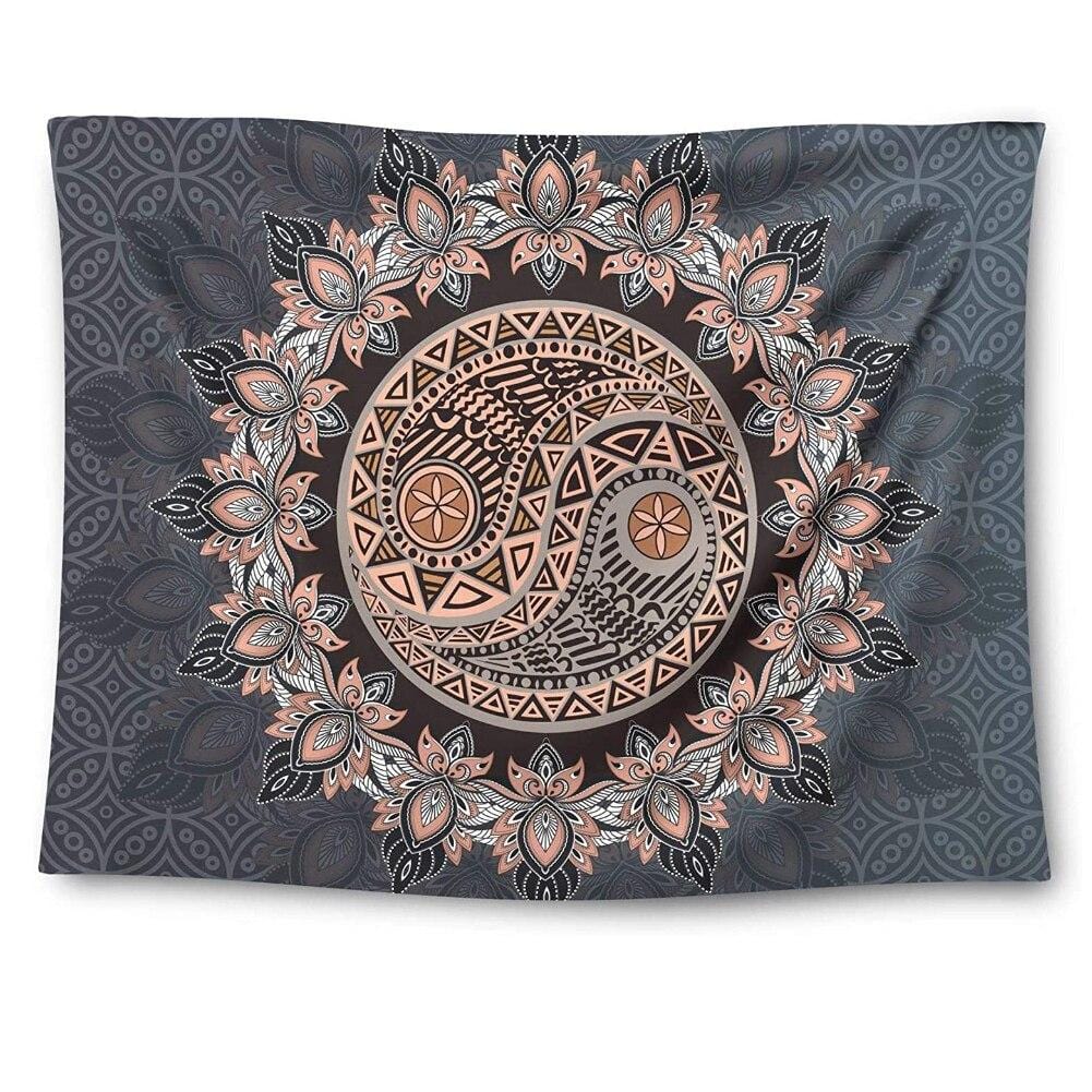 mandala yin yang tapestry