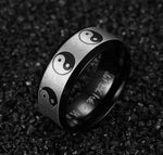 yin yang ring silver