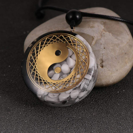 stone yin yang necklace