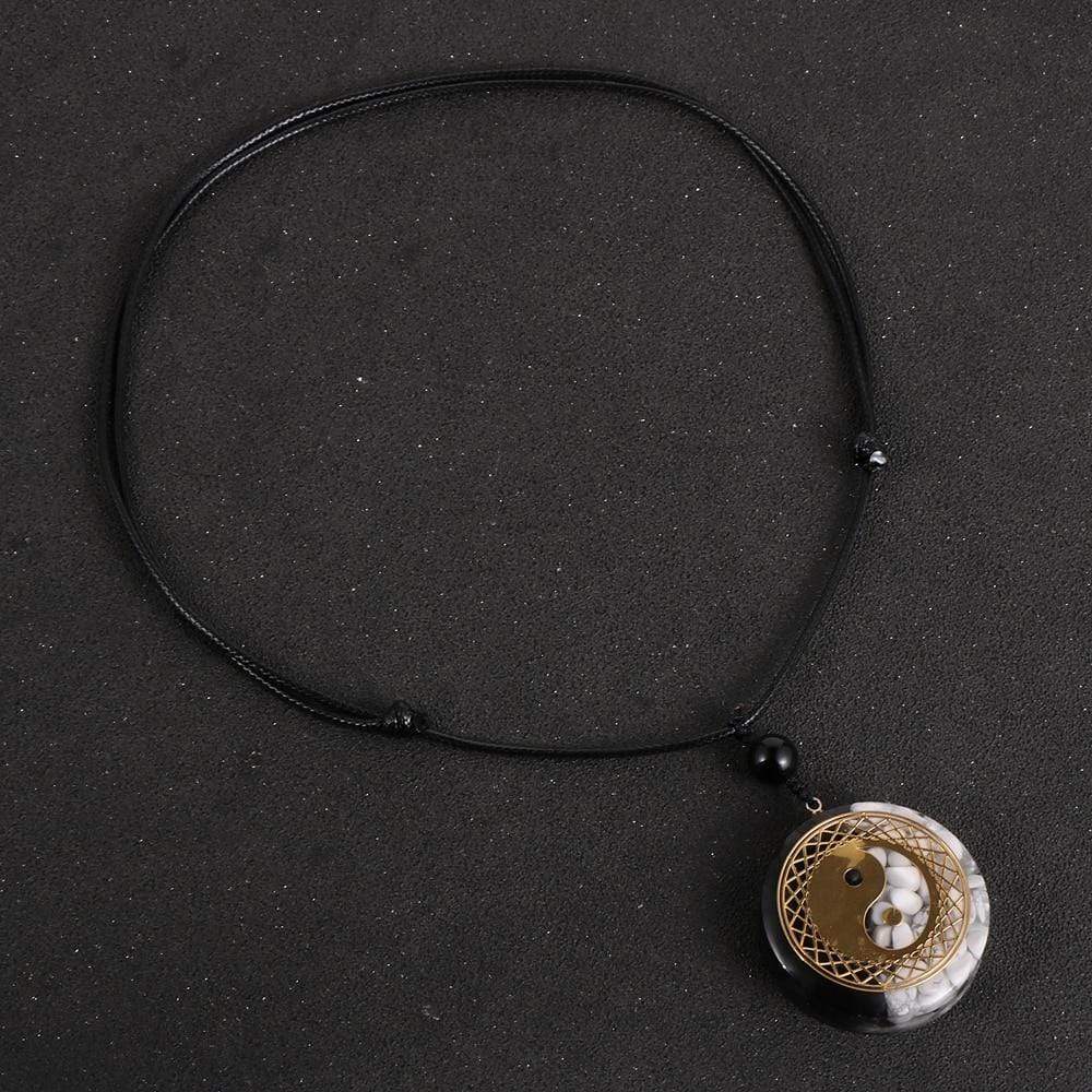 obsidian stone necklace