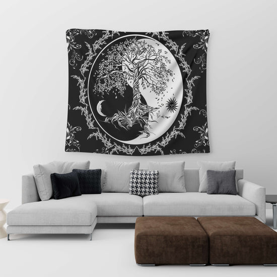 Yin Yang Tree of Life Tapestry