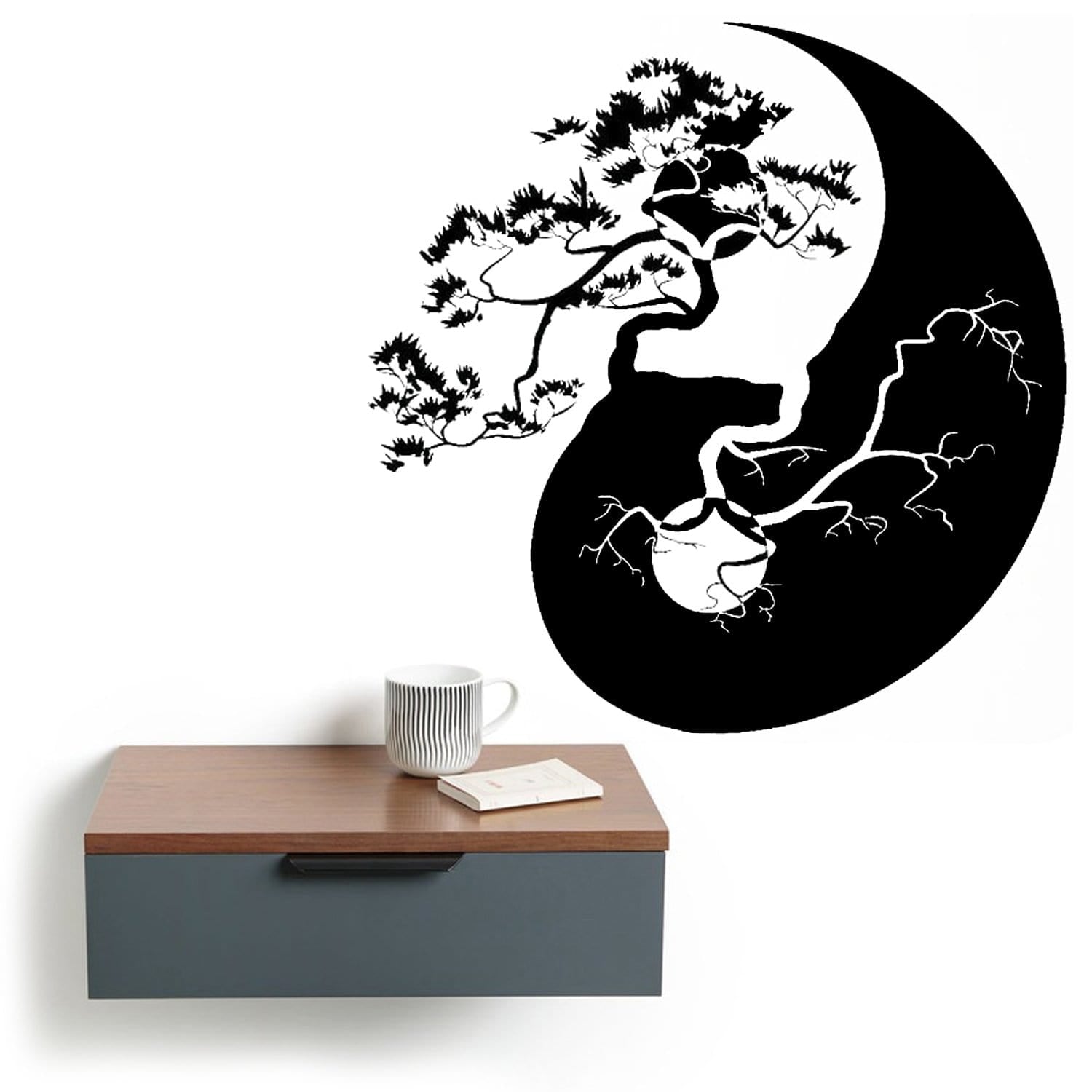 bonsai tree wall decal Bonsai Tree Yin Yang Wall Art