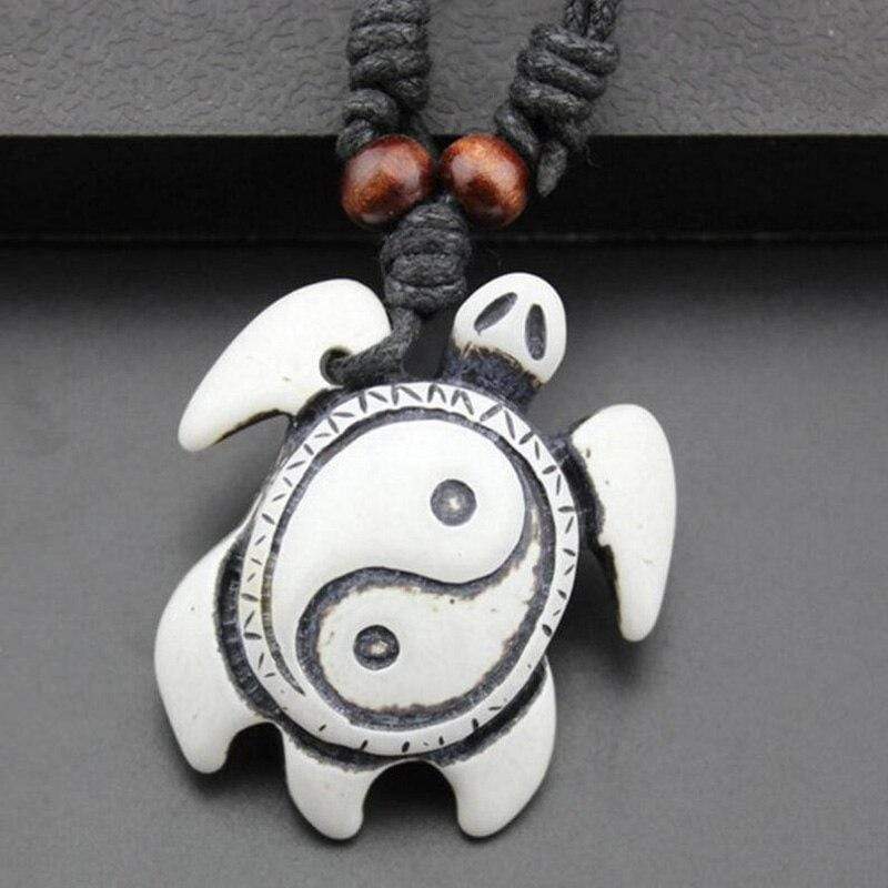 yak bone turtle necklace