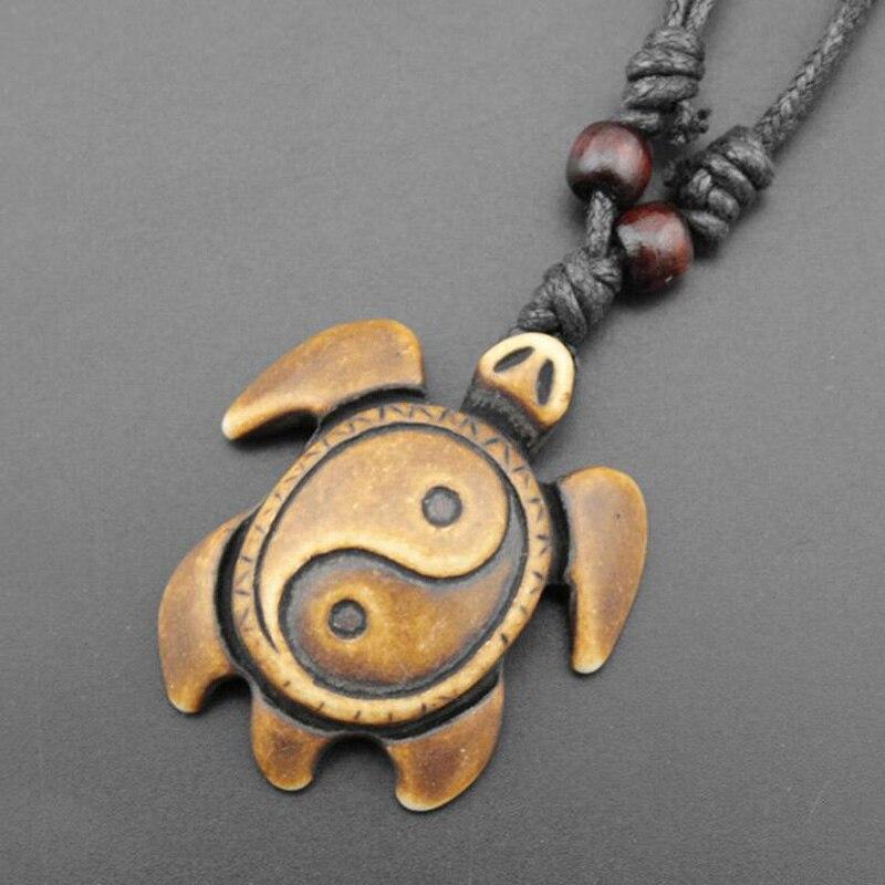 bone carved turtle necklace