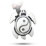 yin yang white turtle necklace