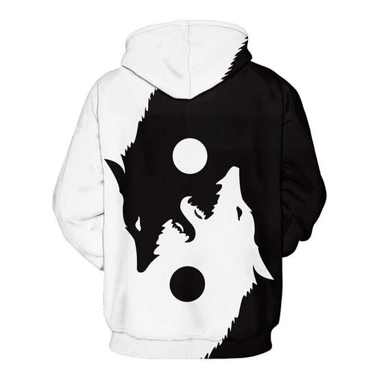 wolf hoodie yin yang